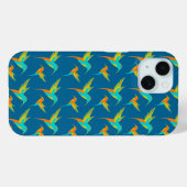 Exotic Hummingbird Pattern Blue Case-Mate iPhone Case (Achterkant (horizontaal))