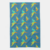 Exotic Hummingbird Pattern Blue  Theedoek (Verticaal)