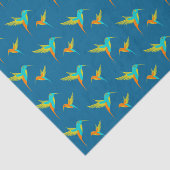 Exotic Hummingbird Pattern Blue Tissuepapier (Detail)