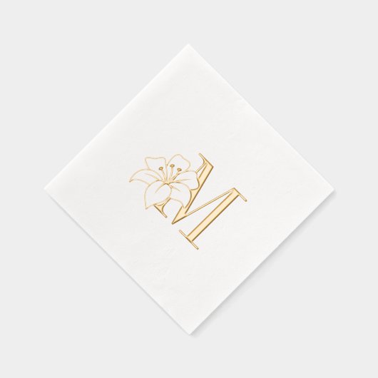 Exotic Lily Flower Monogram Initiaal Folie Servetten (Rechts)