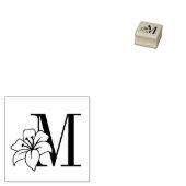 Exotic Lily Flower Monogram Initiaal Self-inking S Rubberstempel (Gestempeld)