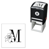 Exotic Lily Flower Monogram Initiaal Zelfinktende Stempel (In situ)