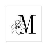 Exotic Lily Flower Monogram Initiaal Zelfinktende Stempel (Design)