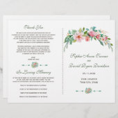 Exotic Luau Tropical Floral Wedding Programme (Voorkant / Achterkant)