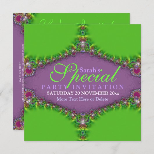 Exotic Magic Genie Fractal Art Invitation (Devant / Derrière)