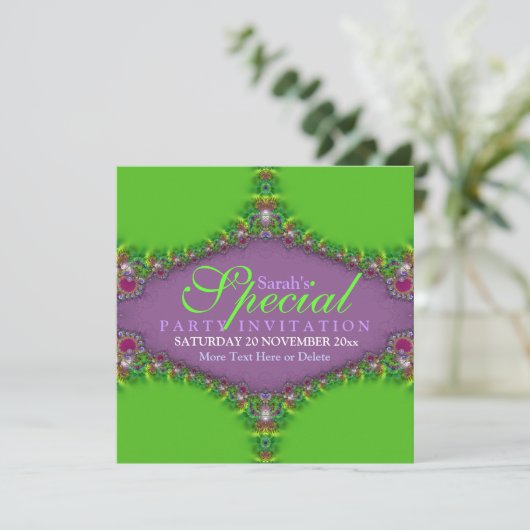 Exotic Magic Genie Fractal Art Invitation (Debout devant)