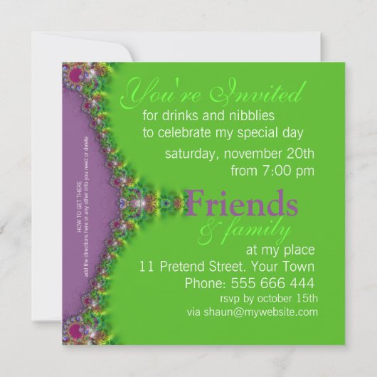 Exotic Magic Genie Fractal Art Invitation (Dos)