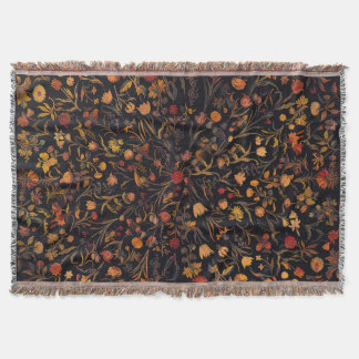 Exotic Midnight Floral Garden Deken