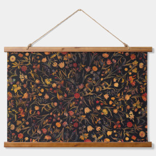 Exotic Midnight Floral Garden Hangend Wandkleed