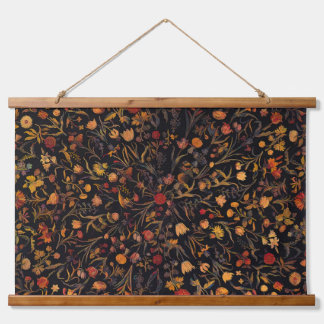 Exotic Midnight Floral Garden Hangend Wandkleed