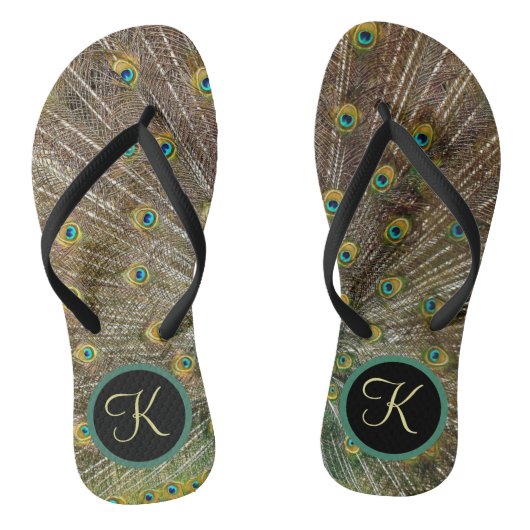 Exotic Monogram Peacock Teenslippers (Voetbed)