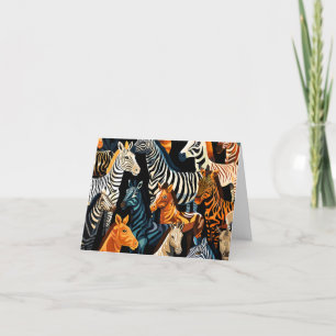 Exotic Oerwoud Safari Wild Zebra Blank Note Kaart