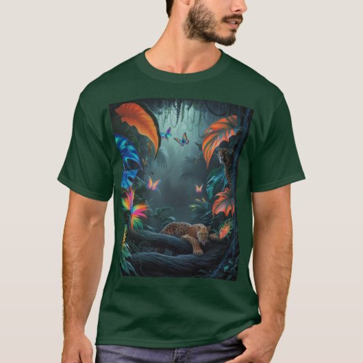 Exotic Oerwoud Scene T-shirt (Voorkant)