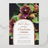 Exotic Orchids Vrijgezellenfeest Roos Gold Foil In Folie Uitnodiging (Voorkant)