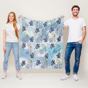 Exotic Parrot Bird Tone Feathers Fleece Deken