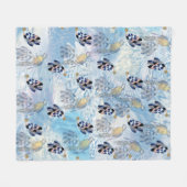 Exotic Parrot Bird Tone Feathers Fleece Deken (Voorkant (Horizontaal))