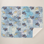 Exotic Parrot Bird Tone Feathers Sherpa Deken (Voorkant (horizontaal))