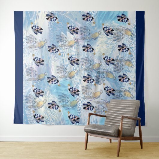 Exotic Parrot Bird Tone Feathers Wandkleed (In Situ (horizontaal))