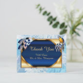 Exotic-Parrot Blue bedankt Aankondigingskaart (Staand voorkant)