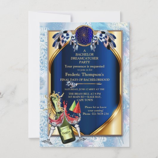 Exotic Parrot Blue tone veren Bachelor Party (Voorkant)