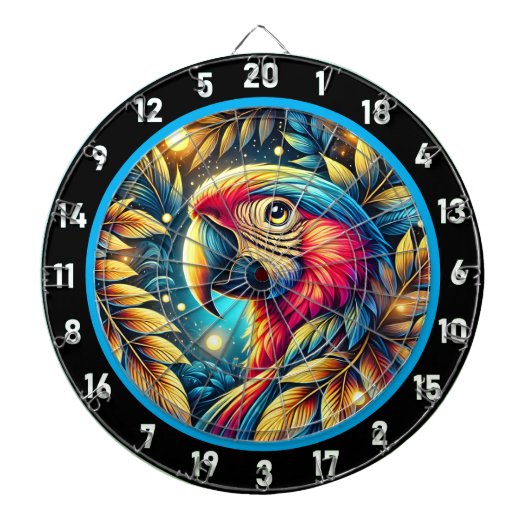 Exotic Parrot Dartboard voor Game Nights Dartbord (Voorkant)