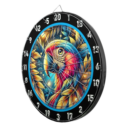 Exotic Parrot Dartboard voor Game Nights Dartbord (Voorkant Rechts)