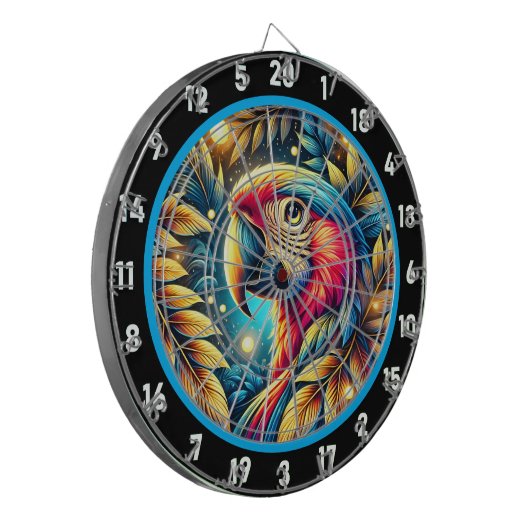 Exotic Parrot Dartboard voor Game Nights Dartbord (Voorkant Links)