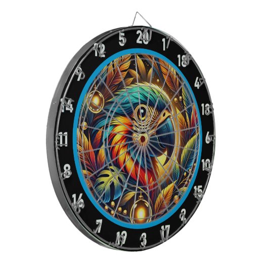 Exotic Parrot Dartboard voor levendige kamers Dartbord (Voorkant Links)
