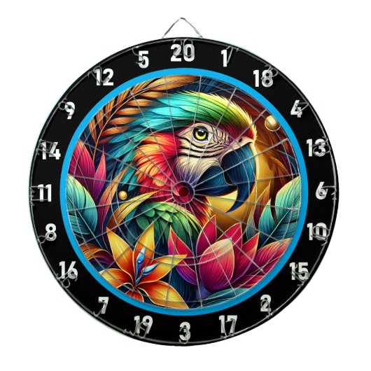 Exotic Parrot Dartboard voor levendige ruimtes Dartbord (Voorkant)