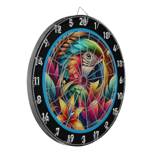 Exotic Parrot Dartboard voor levendige ruimtes Dartbord (Voorkant Links)