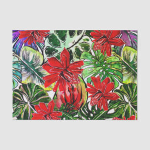 Exotic Passiflora Flowers Oerwoud Waterverf Patter Tissuepapier