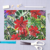 Exotic Passiflora Flowers Oerwoud Waterverf Patter Tissuepapier (Craft)