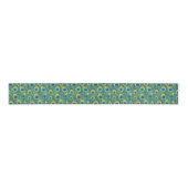 Exotic Peacock Feather Pattern Jewel groen Grosgrain Lint (Voorkant)
