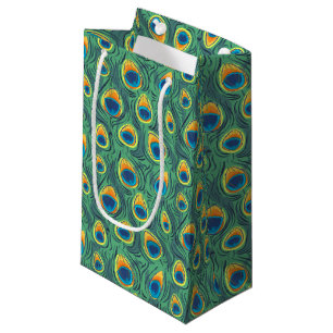 Exotic Peacock Feather Pattern Jewel groen Klein Cadeauzakje