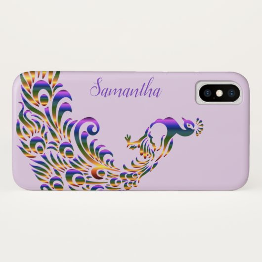 Exotic Peacock iPhone X Hoesje (Achterkant (horizontaal))