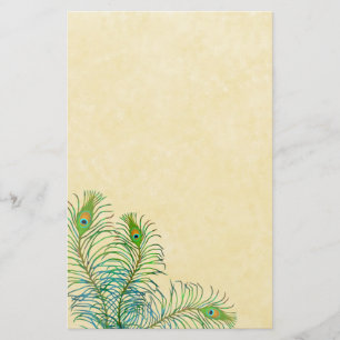 Exotic Peafowl Feathers Stationery Briefpapier