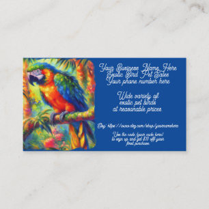 Exotic Pet Bird Parrot Cockatoo Shop Verkoop Etsy Visitekaartje