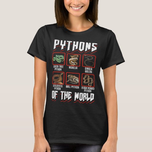 Exotic Pet Snake Reptile Ball Python Pythons Of Th T-shirt (Voorkant)