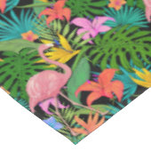 Exotic Pink Flamingo Tropical Flowers Foliage Tafelkleed (Gekanteld)