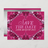 Exotic Pink Lacy Enregistrer la date Carte postale (Devant / Derrière)