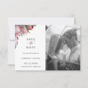Exotic Protea Floral Photo Save the Date Aankondiging