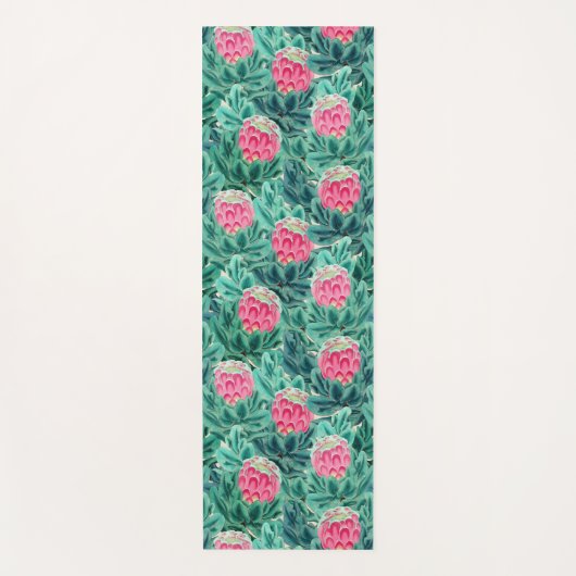 Exotic Protea Flowers Pattern Yogamat (Voorkant)