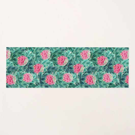 Exotic Protea Flowers Pattern Yogamat (Voorkant (horizontaal))