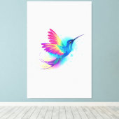 Exotic Rainbow Hummingbird Canvas Afdruk (Insitu (Houten vloer))