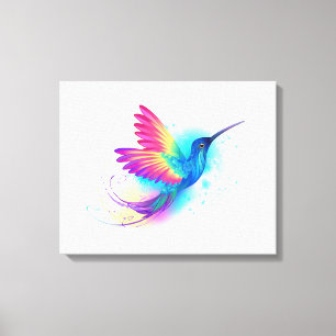 Exotic Rainbow Hummingbird Canvas Afdruk