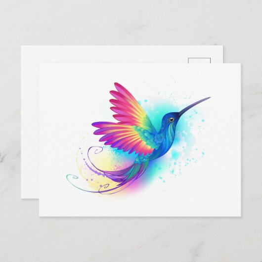 Exotic Rainbow Hummingbird Feestdagenkaart (Voorkant / Achterkant)