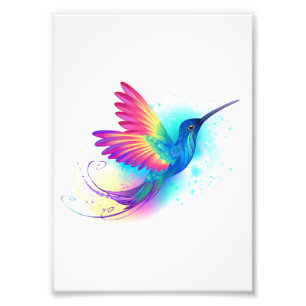 Exotic Rainbow Hummingbird Foto Afdruk