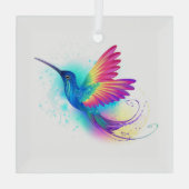 Exotic Rainbow Hummingbird Glas Ornament (Achterkant)