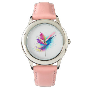 Exotic Rainbow Hummingbird Horloge