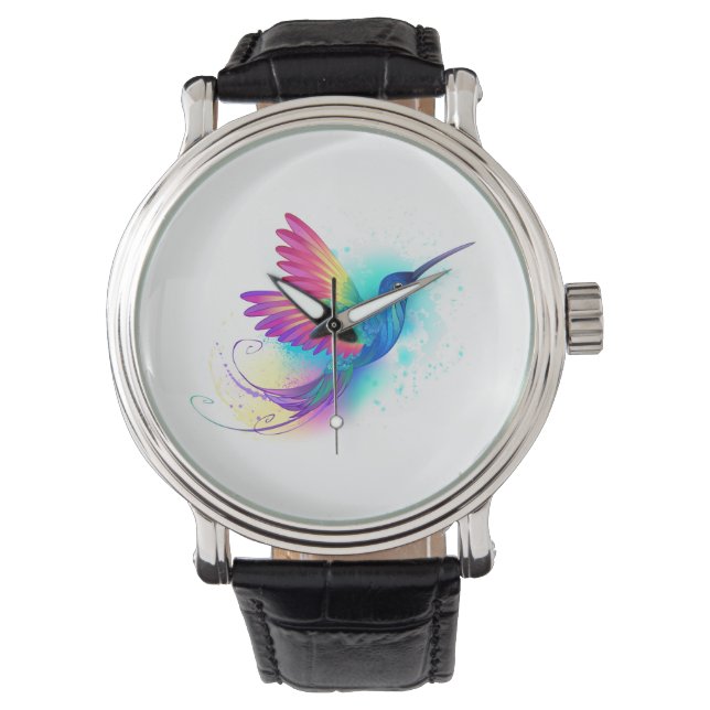 Exotic Rainbow Hummingbird Horloge (Voorkant)